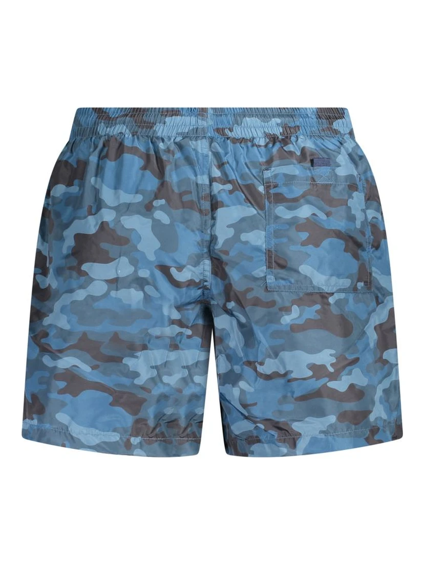 Blu Polyester Men's Swim Boxer