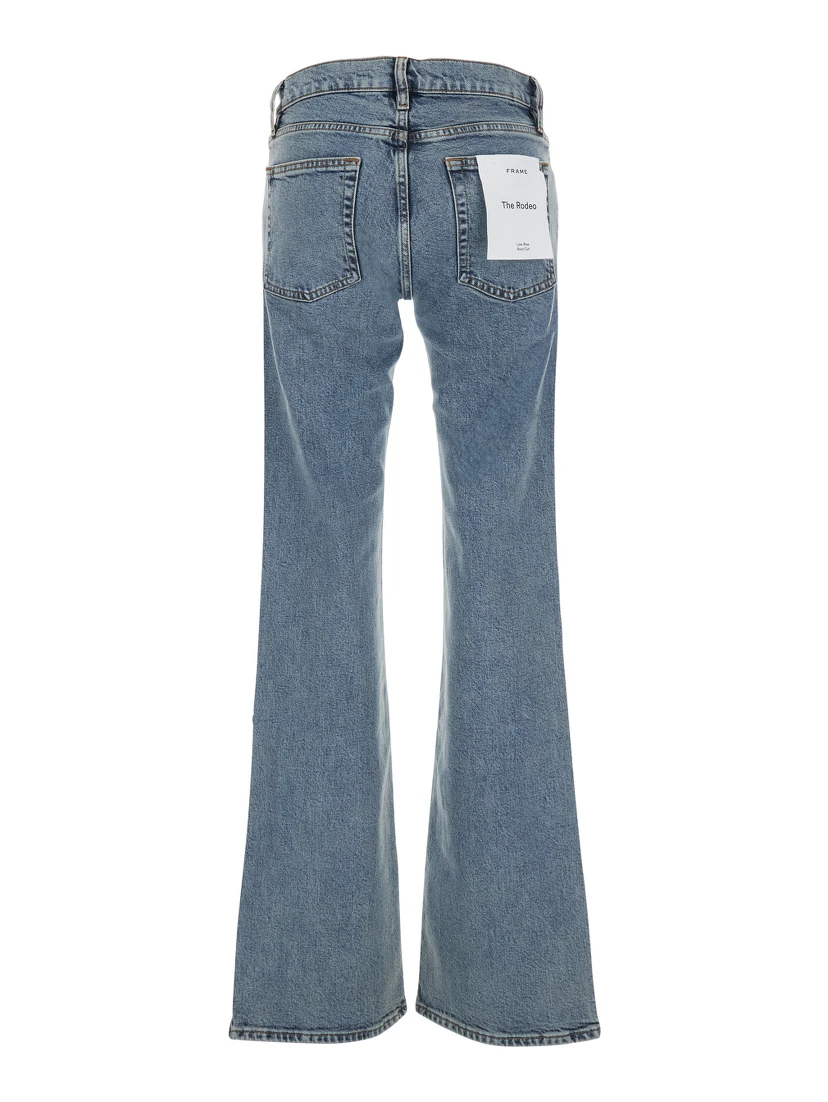 The Rodeo Blue Low-Rise Jeans with Bootcut Design in Denim Woman