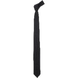 Black Classic Tie with All-Over Check Motif in Silk Man