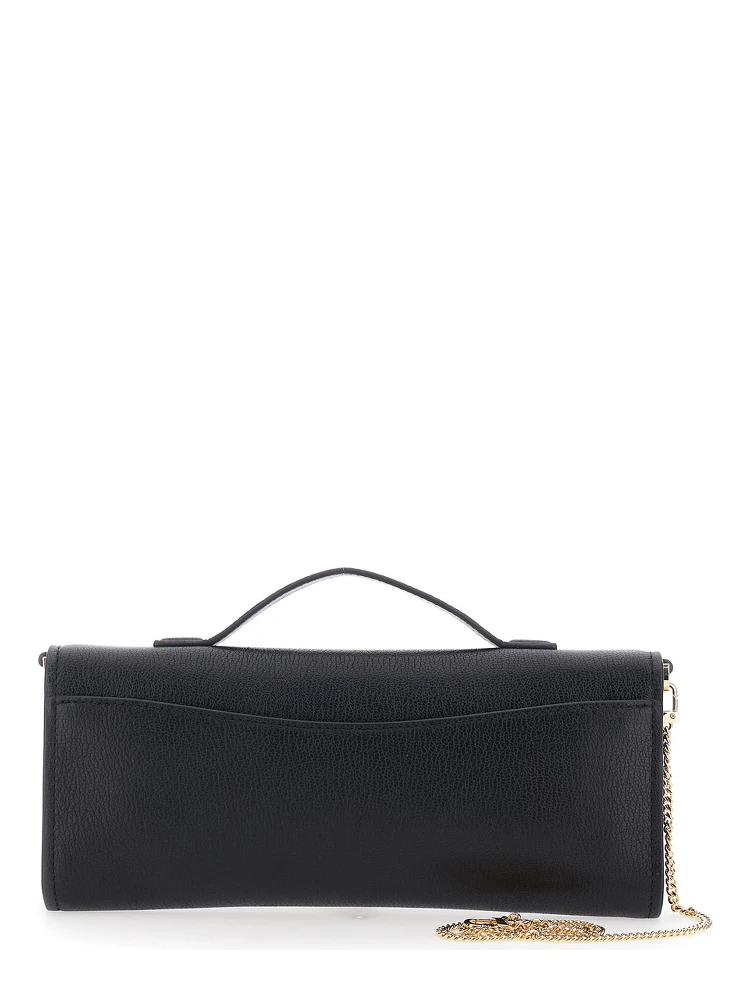 Hamilton Moderne Black Clutch with Padlock Detail on the Front in Hammered Leather Woman alternative