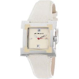 Beige Leather Dress Watch