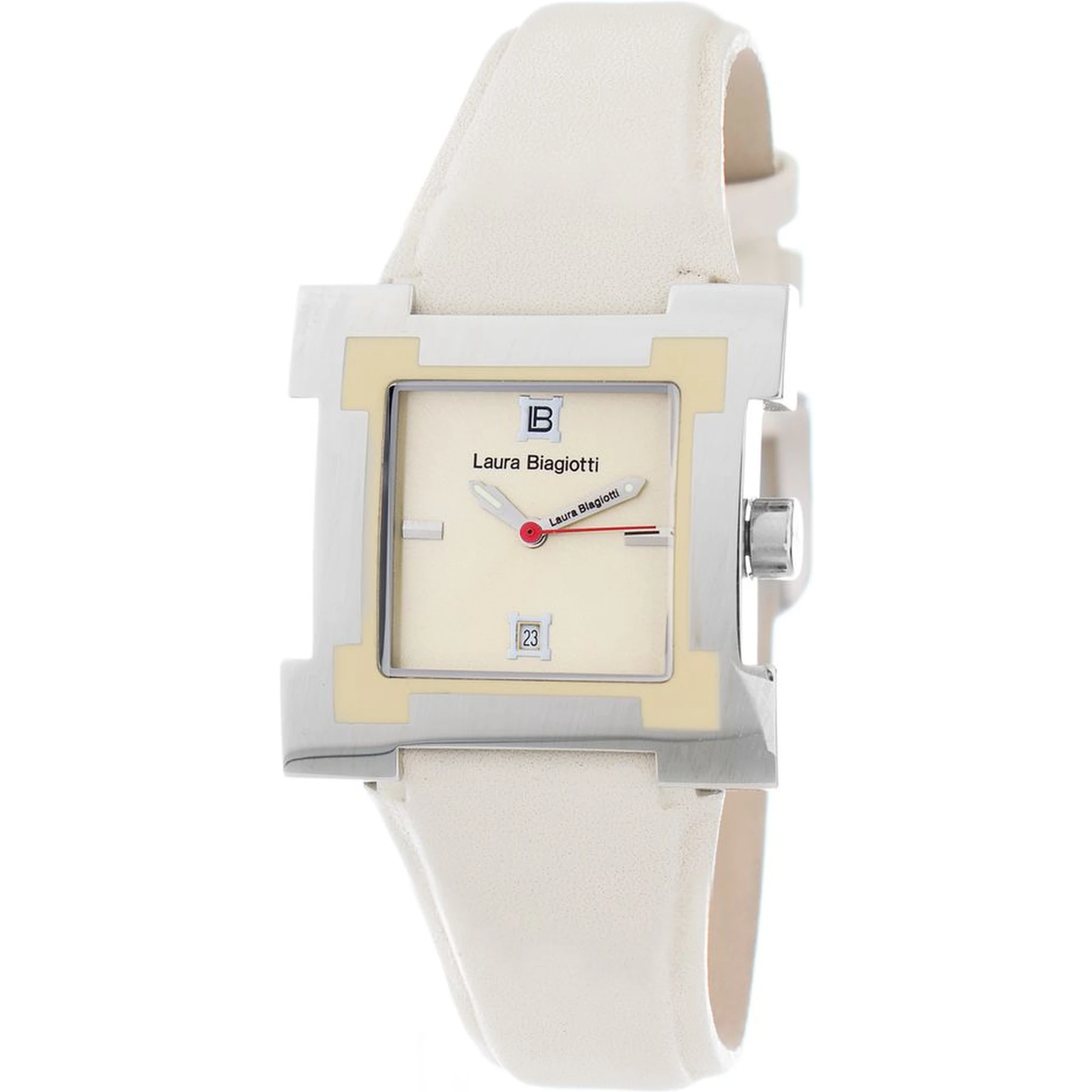 Beige Leather Dress Watch