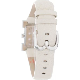 Beige Leather Dress Watch