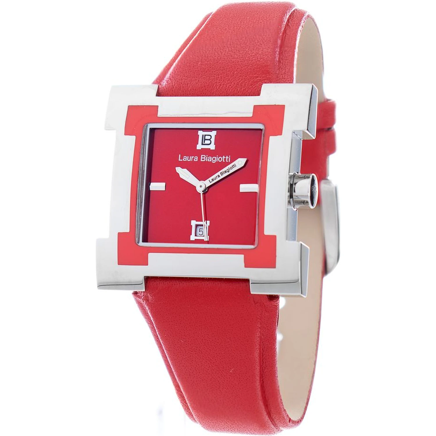Red Leather Dress Watch