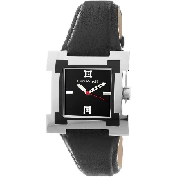 Black Leather Dress Watch