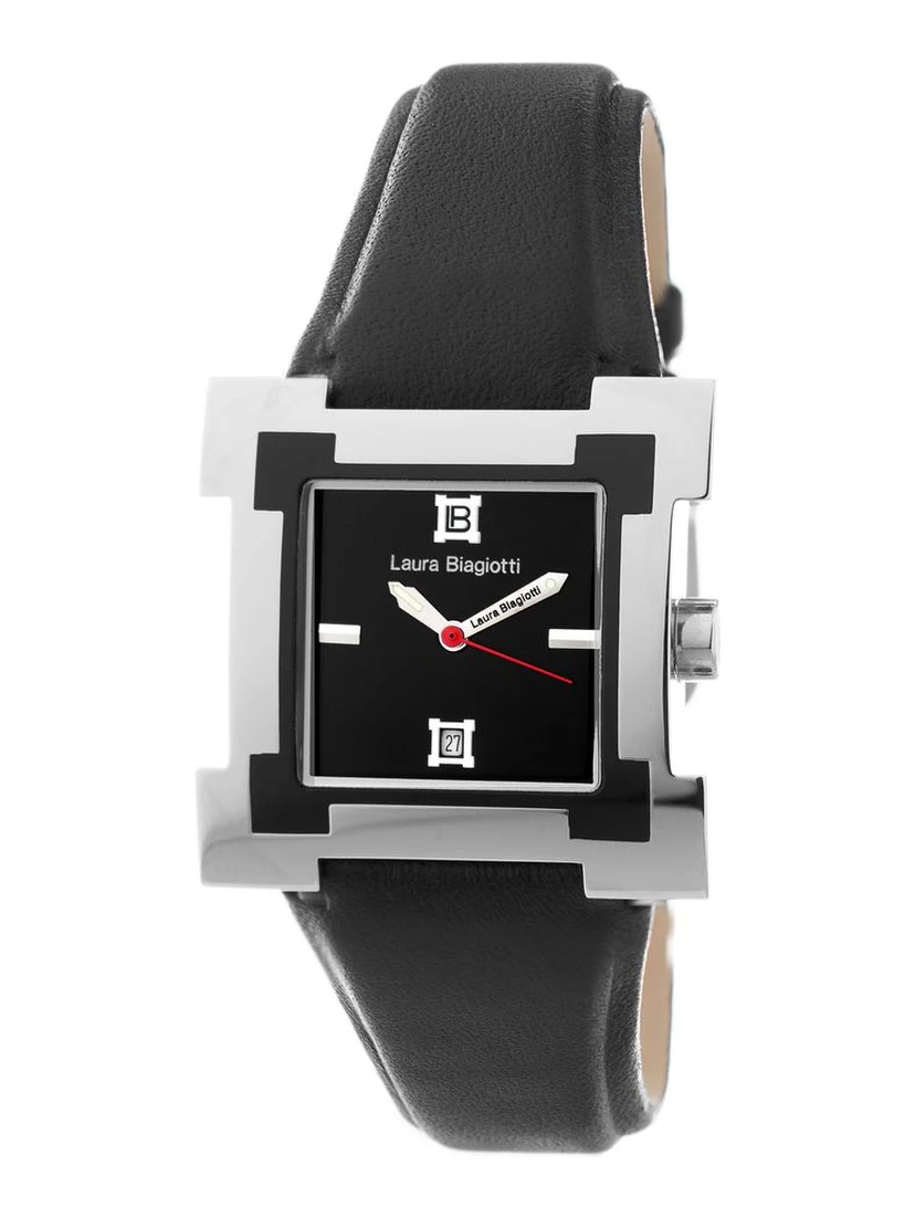 Black Leather Dress Watch