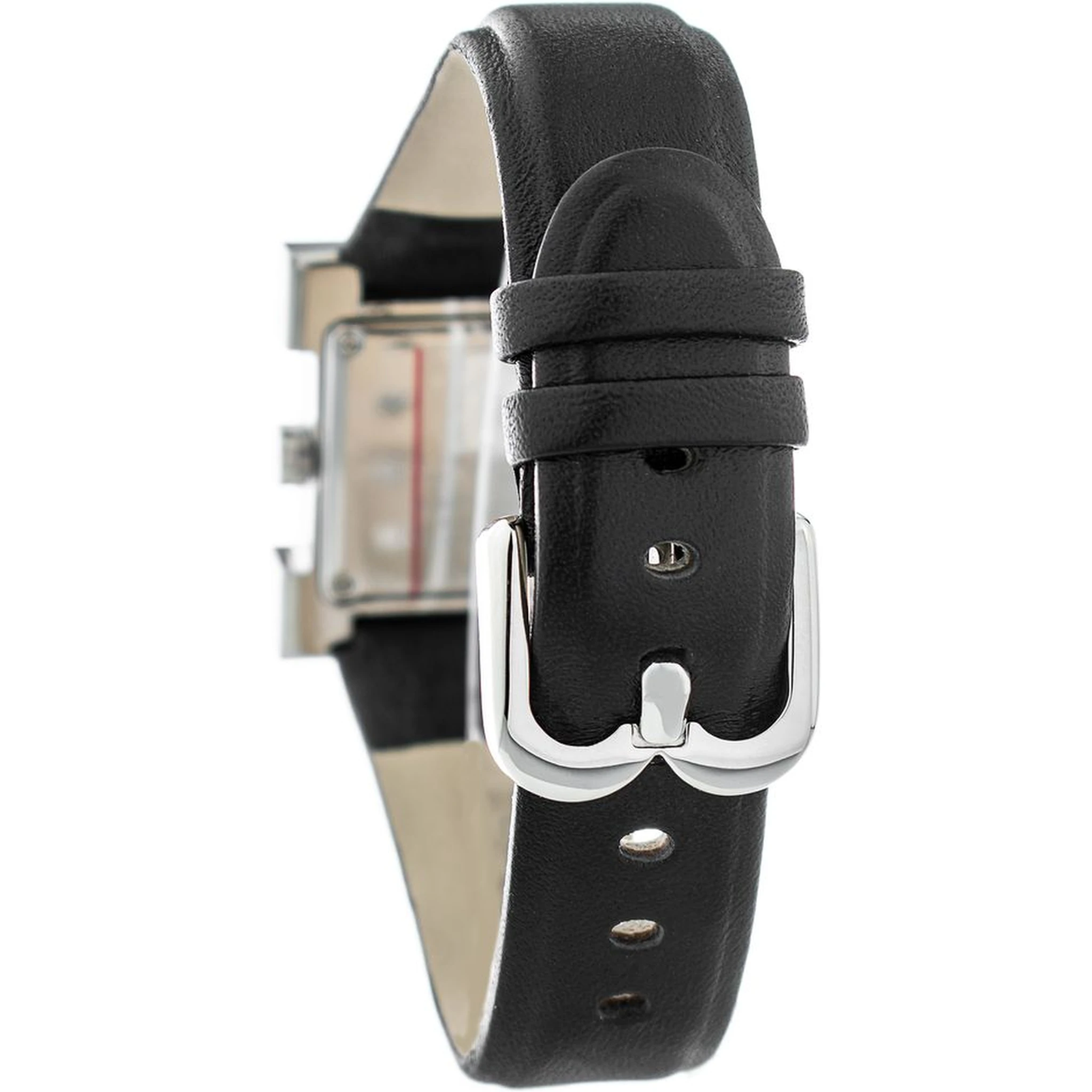 Black Leather Dress Watch