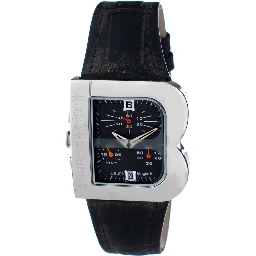 Black Leather Dress Watch