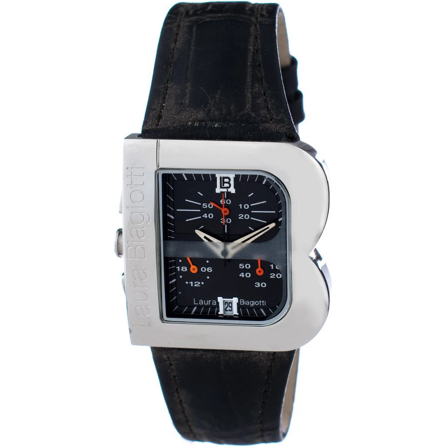 Black Leather Dress Watch