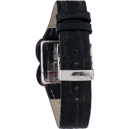 Black Leather Dress Watch