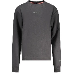 Black Cotton Women Sweatshirt