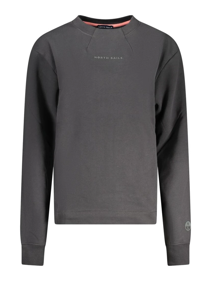 Black Cotton Women Sweatshirt