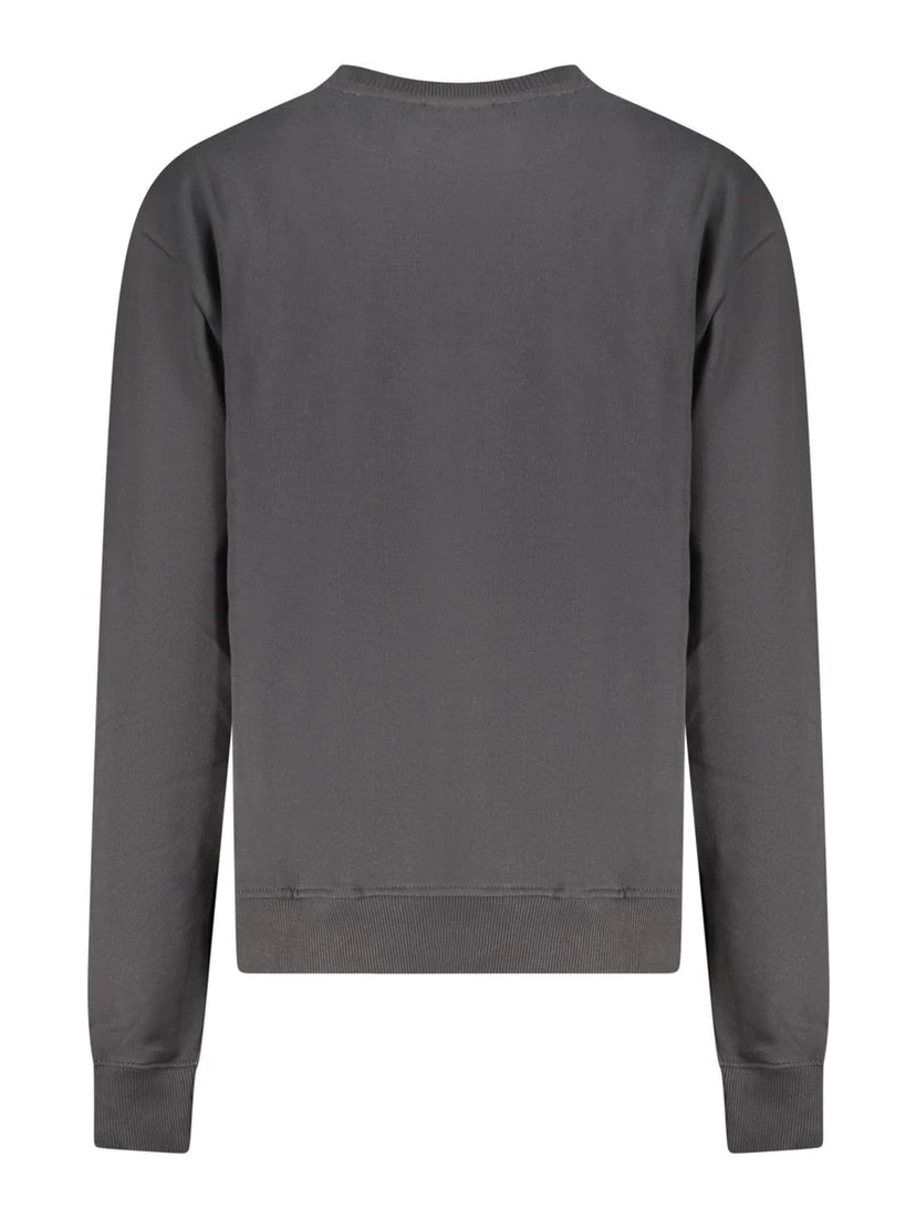 Black Cotton Women Sweatshirt