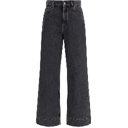 Black Cotton High-Waisted Jean