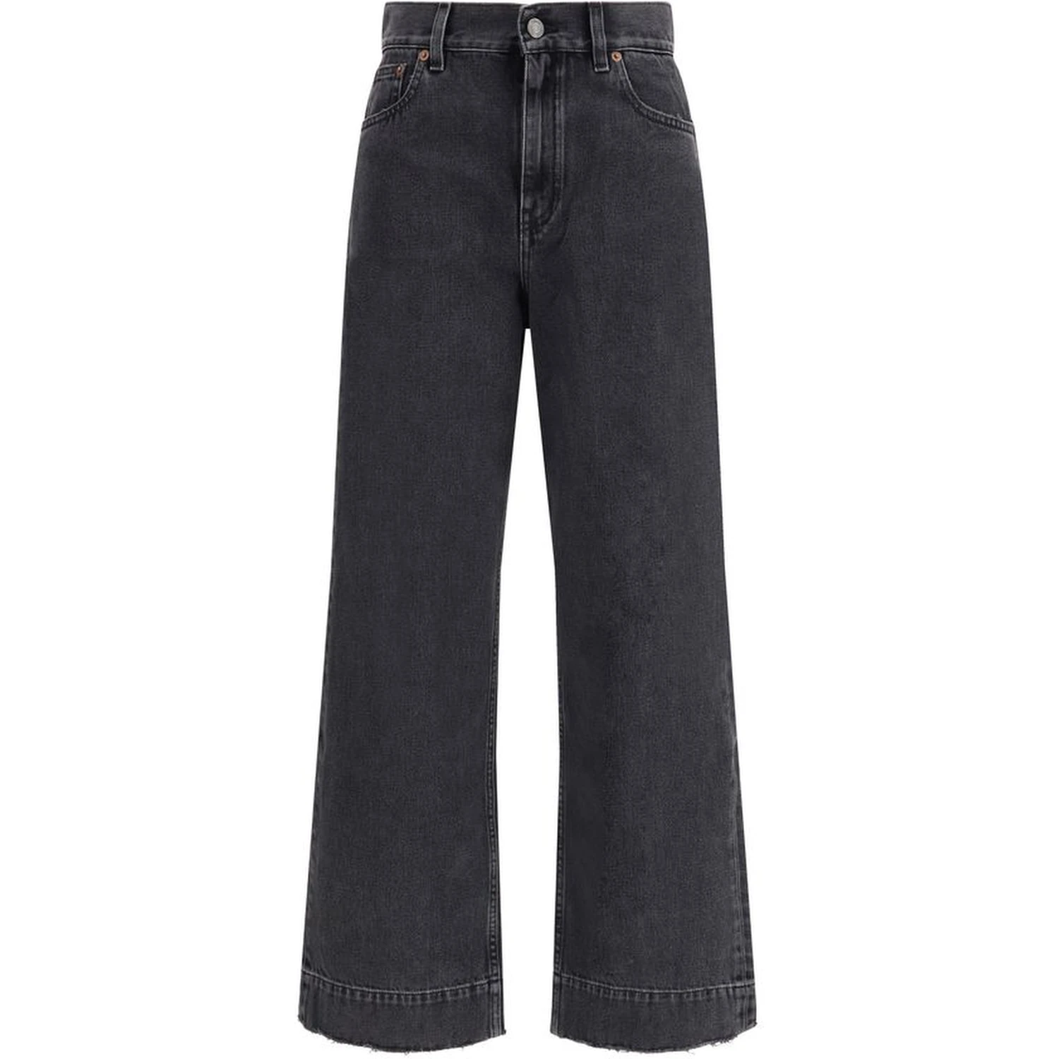 Black Cotton High-Waisted Jean