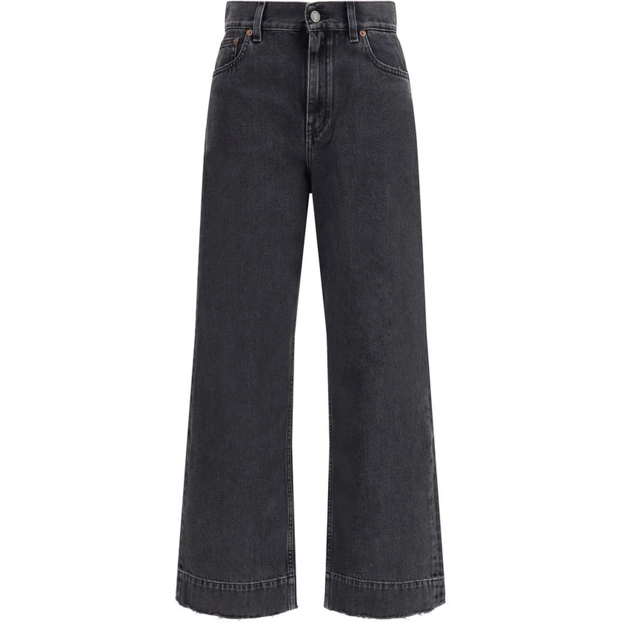 Black Cotton High-Waisted Jean