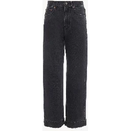 High waist jeans with wide leg