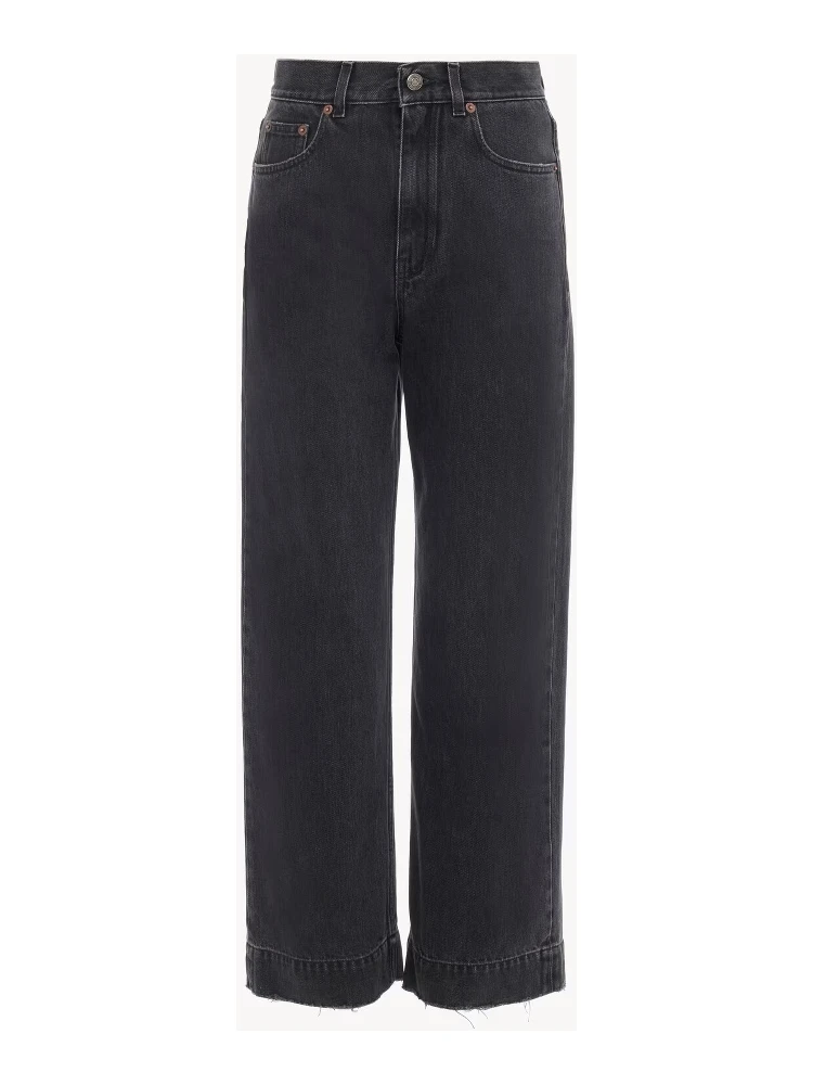 High waist jeans with wide leg