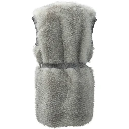 Reversible sleeveless jacket with belt