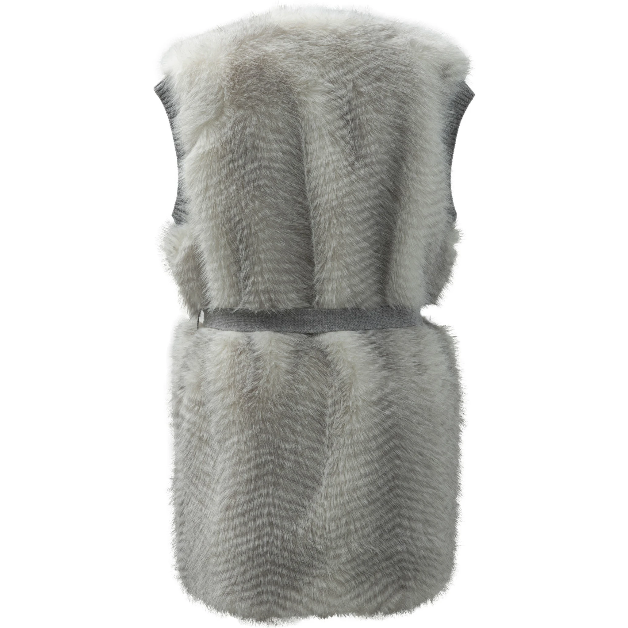 Reversible sleeveless jacket with belt