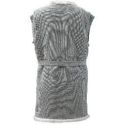Reversible sleeveless jacket with belt