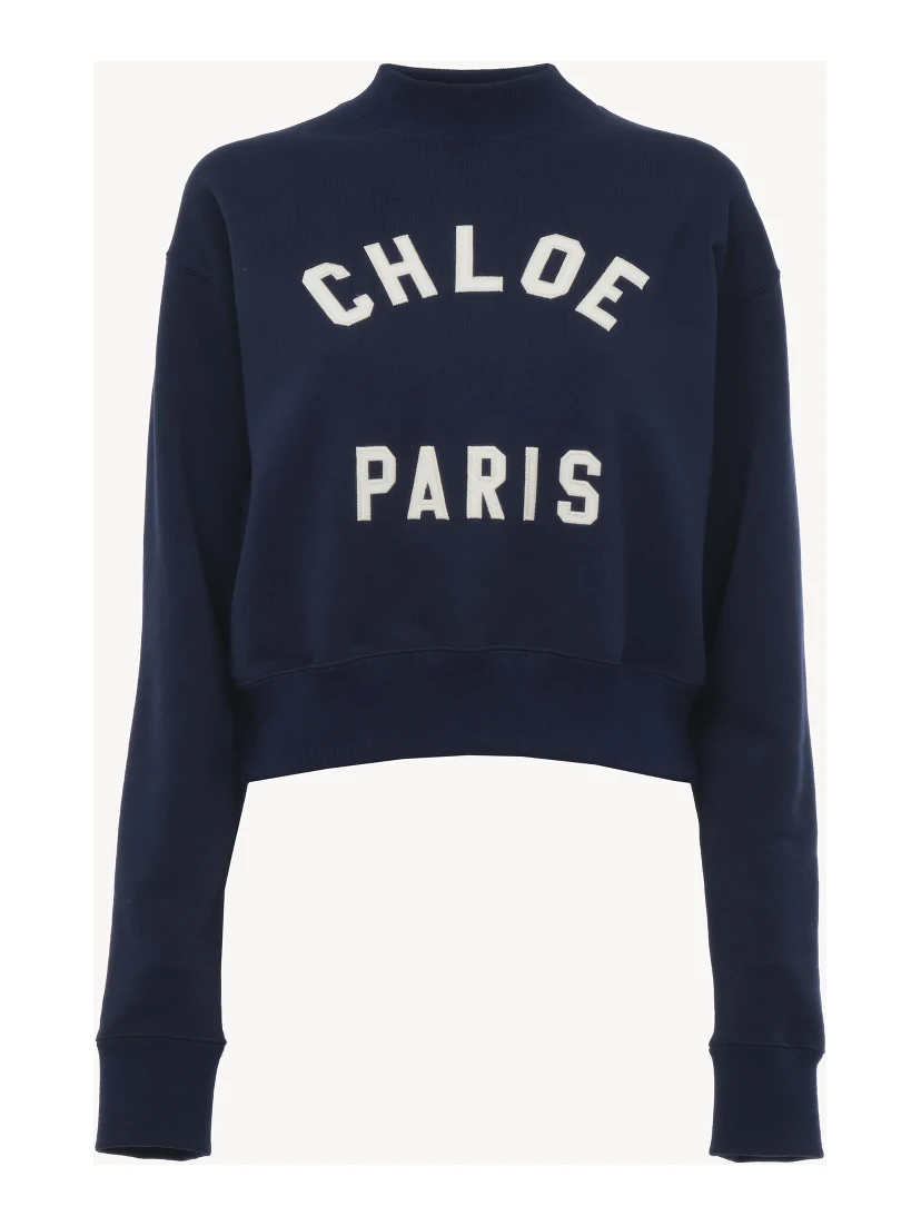 Cotton sweater with logo