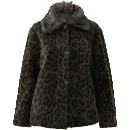 Reversible short coat in shearling