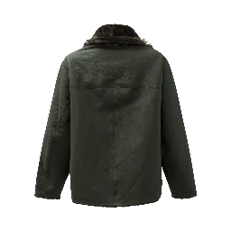 Reversible short coat in shearling