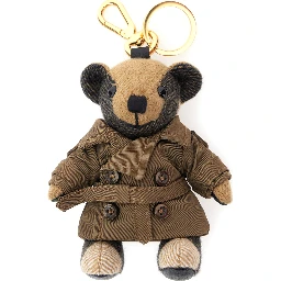 Brown  Thomas City Keychain with Bear Charm and Lobster Claw in Cashmere and Metal Woman