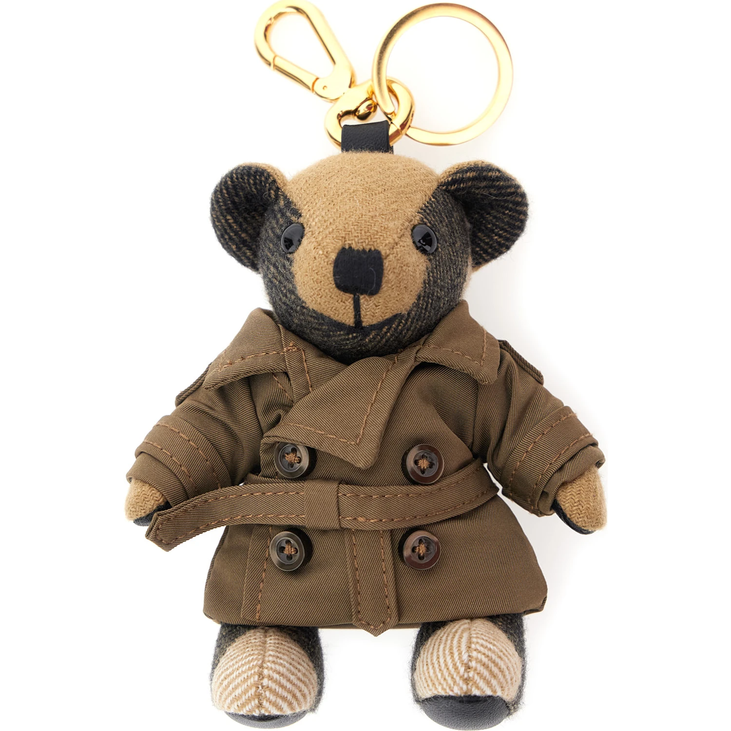 Brown  Thomas City Keychain with Bear Charm and Lobster Claw in Cashmere and Metal Woman