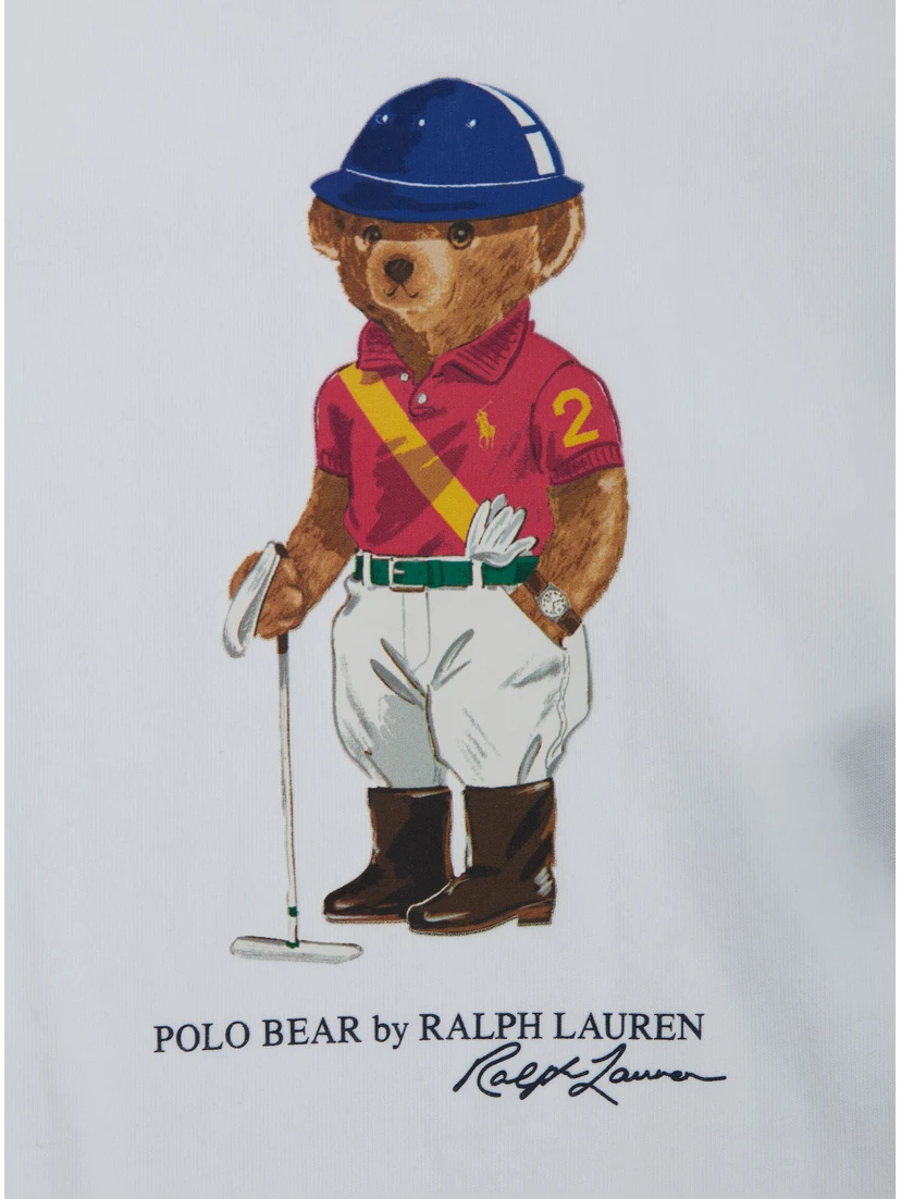 White One-Piece with Round Neck and Maxi Logo on the Front in Cotton Baby