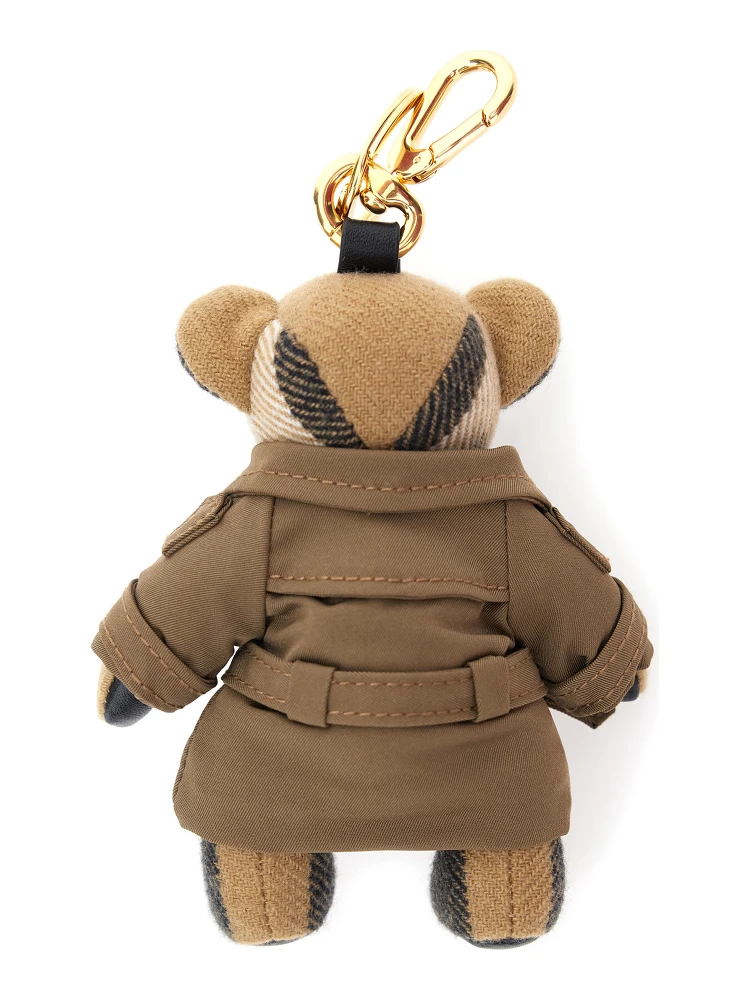 Brown Thomas City Keychain with Bear Charm and Lobster Claw in Cashmere and Metal Woman alternative