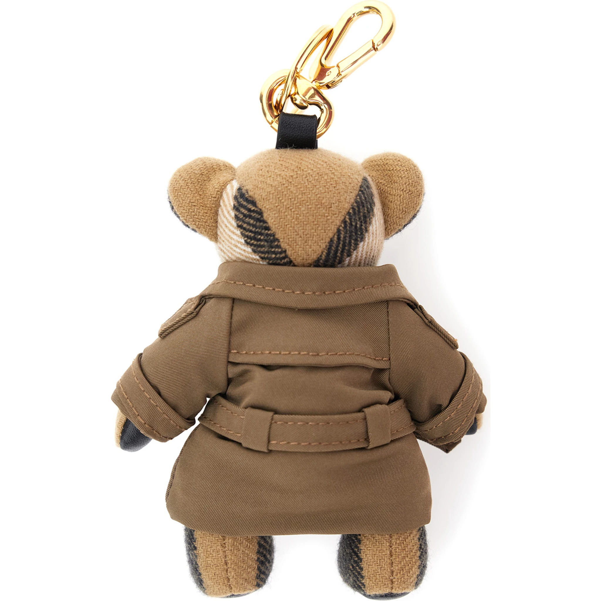Brown Thomas City Keychain with Bear Charm and Lobster Claw in Cashmere and Metal Woman