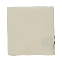 Cream White Handkerchief with Internal Logo Patch in Virgin Wool Man