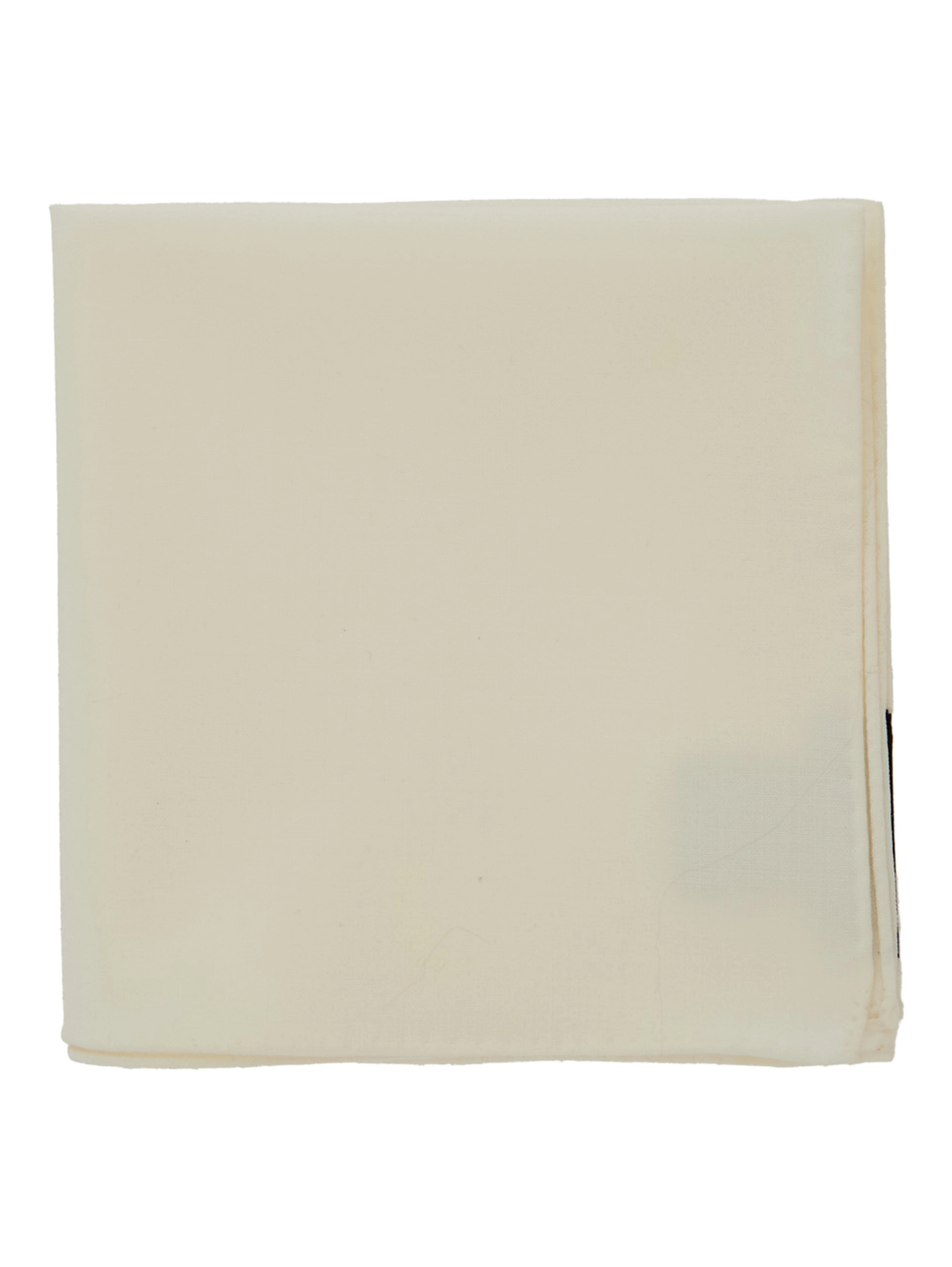 Cream White Handkerchief with Internal Logo Patch in Virgin Wool Man