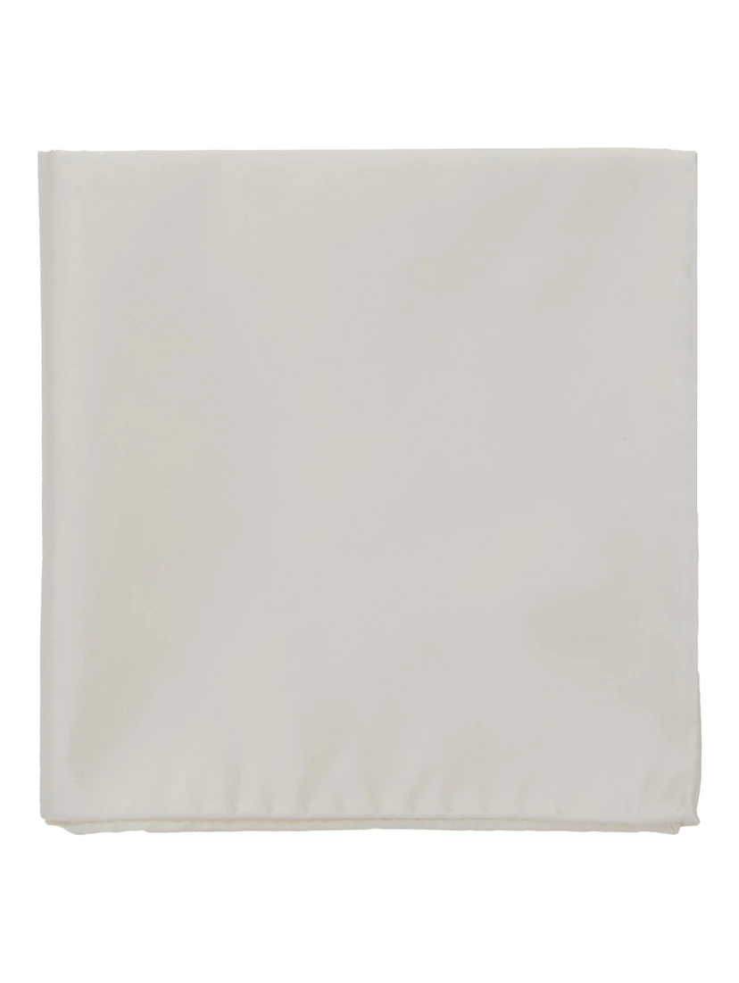 White Handkerchief with Micro Jacquard Pattern in Silk Man
