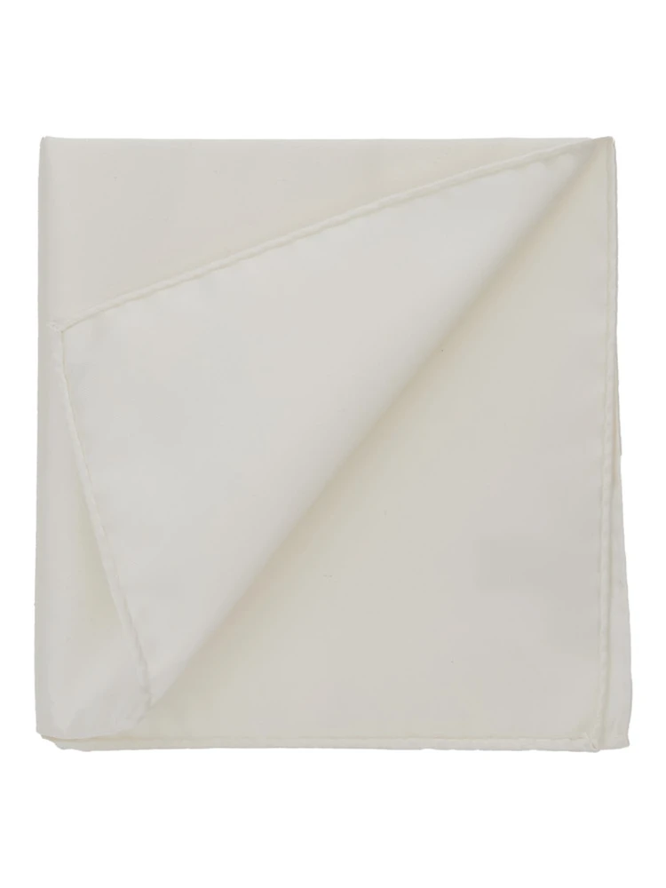 White Handkerchief with Micro Jacquard Pattern in Silk Man alternative