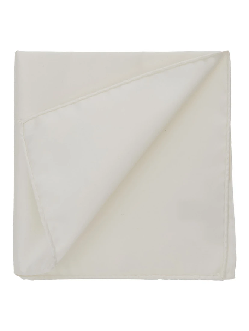 White Handkerchief with Micro Jacquard Pattern in Silk Man