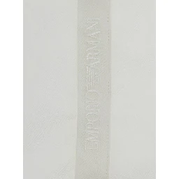 White Shirt with Classic Collar and Embossed Logo in Cotton Boy