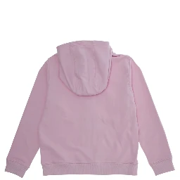 Pink Cardigan with Fixed Hood and Logo Lettering in Cotton Boy