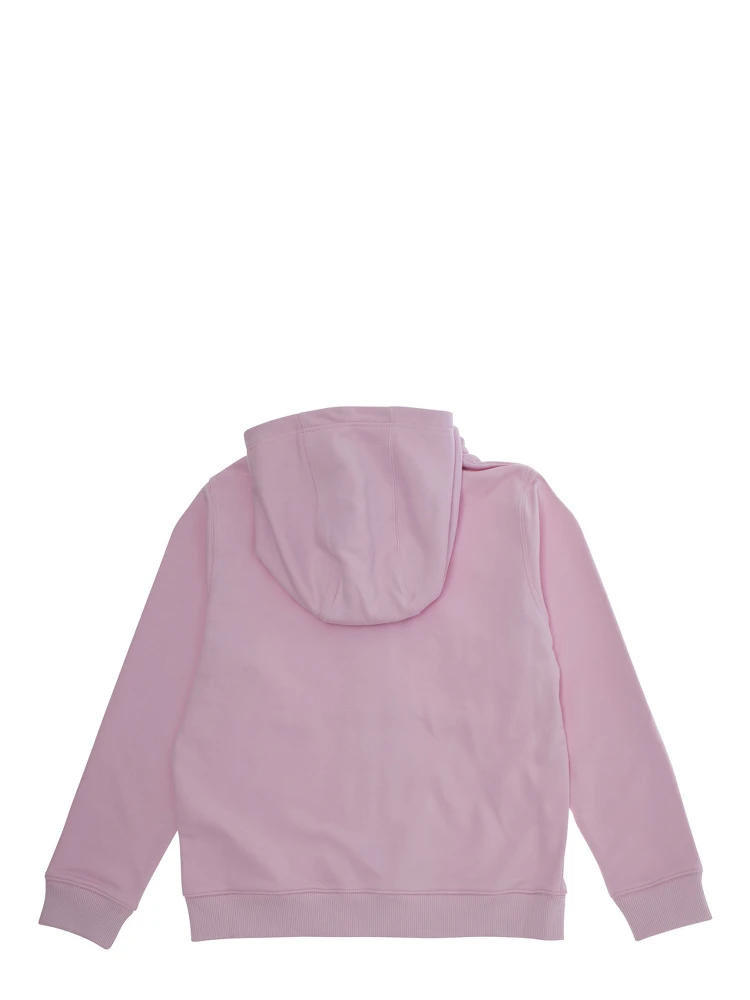 Pink Cardigan with Fixed Hood and Logo Lettering in Cotton Boy alternative
