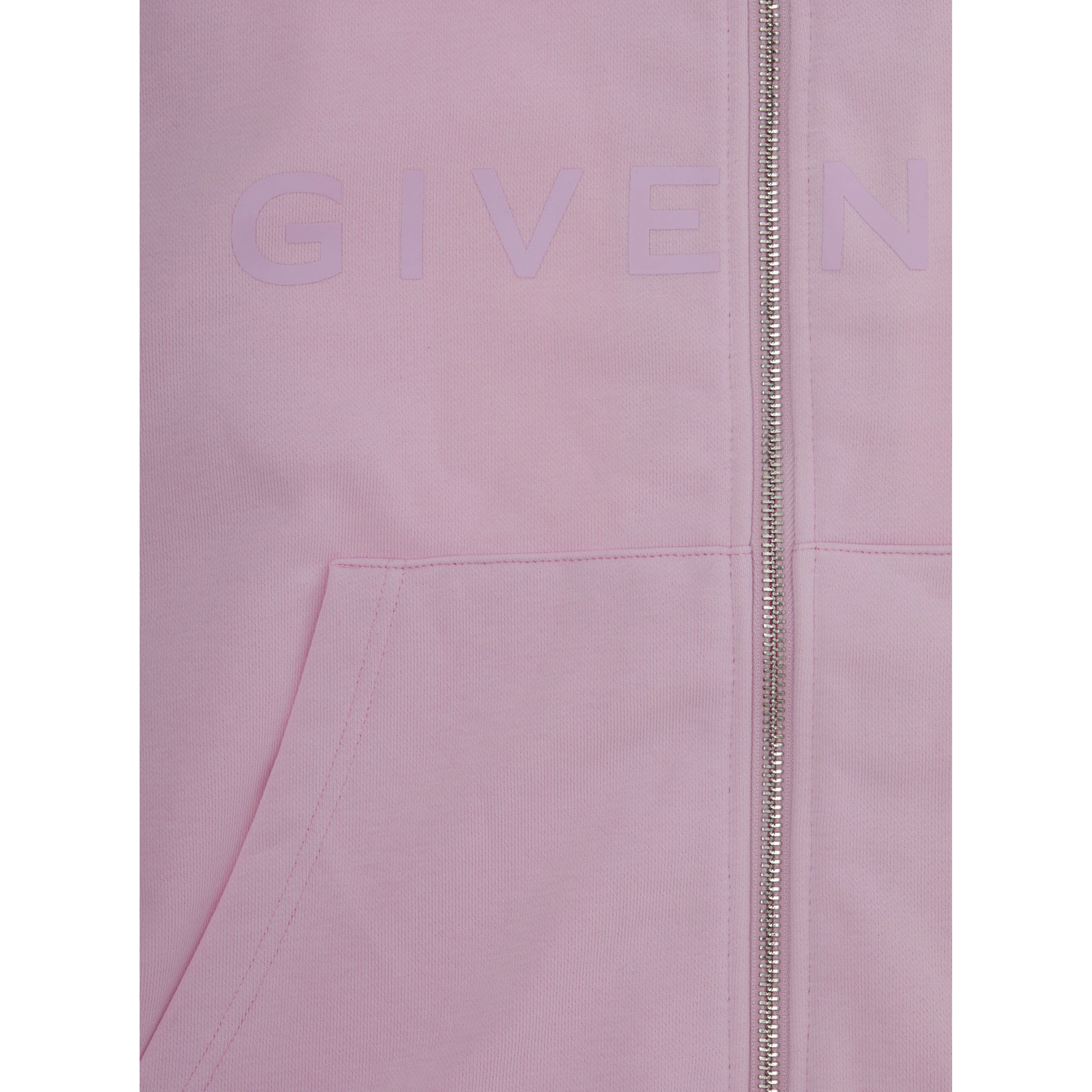 Pink Cardigan with Fixed Hood and Logo Lettering in Cotton Boy