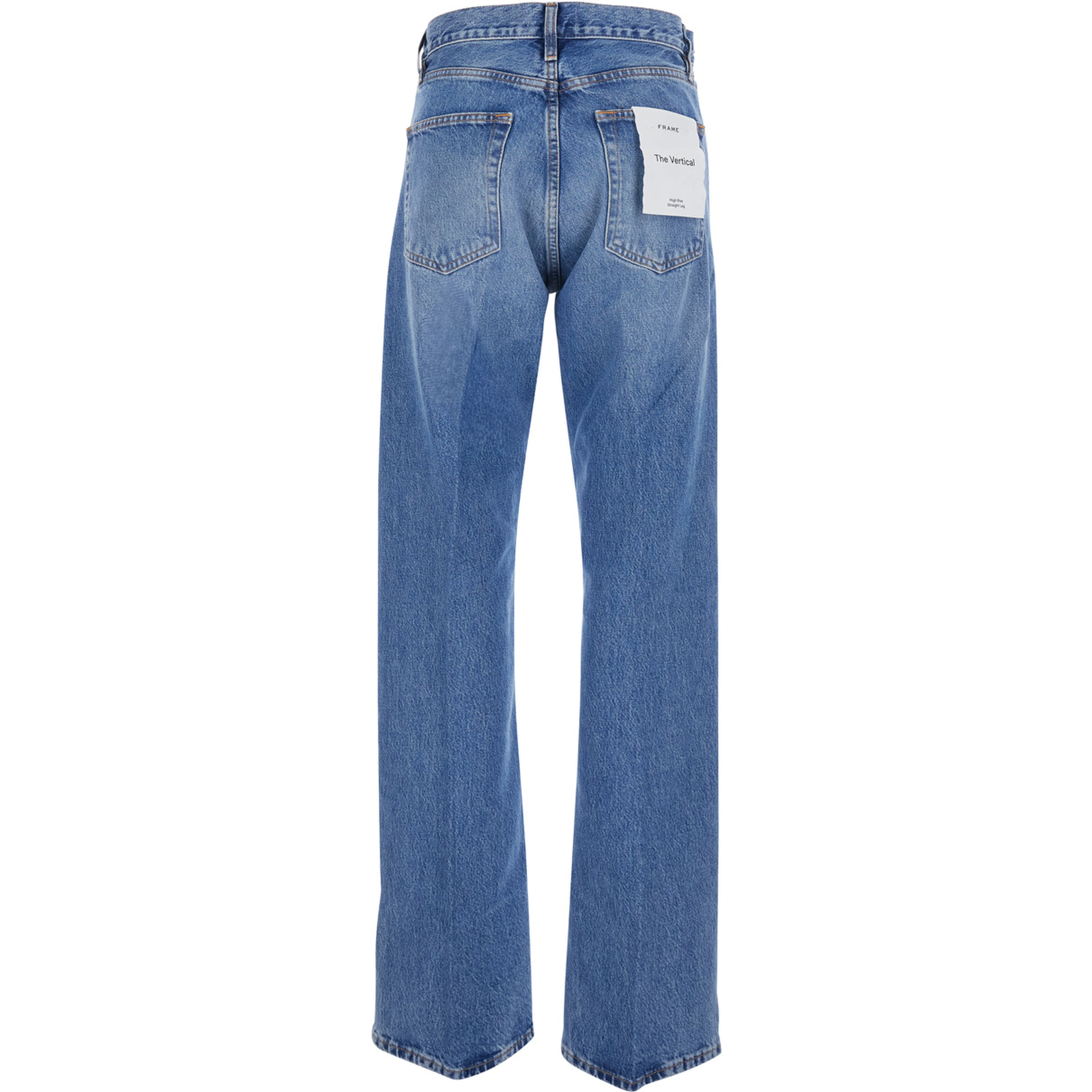 The Vertical Blue Jeans with Five-Pocket Design in Denim Woman