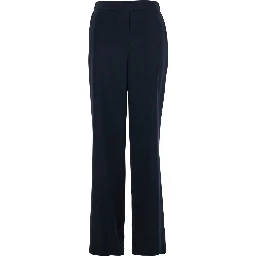Blue Pants with Rear Elastic Waist and Wide Leg in Tech Fabric Woman