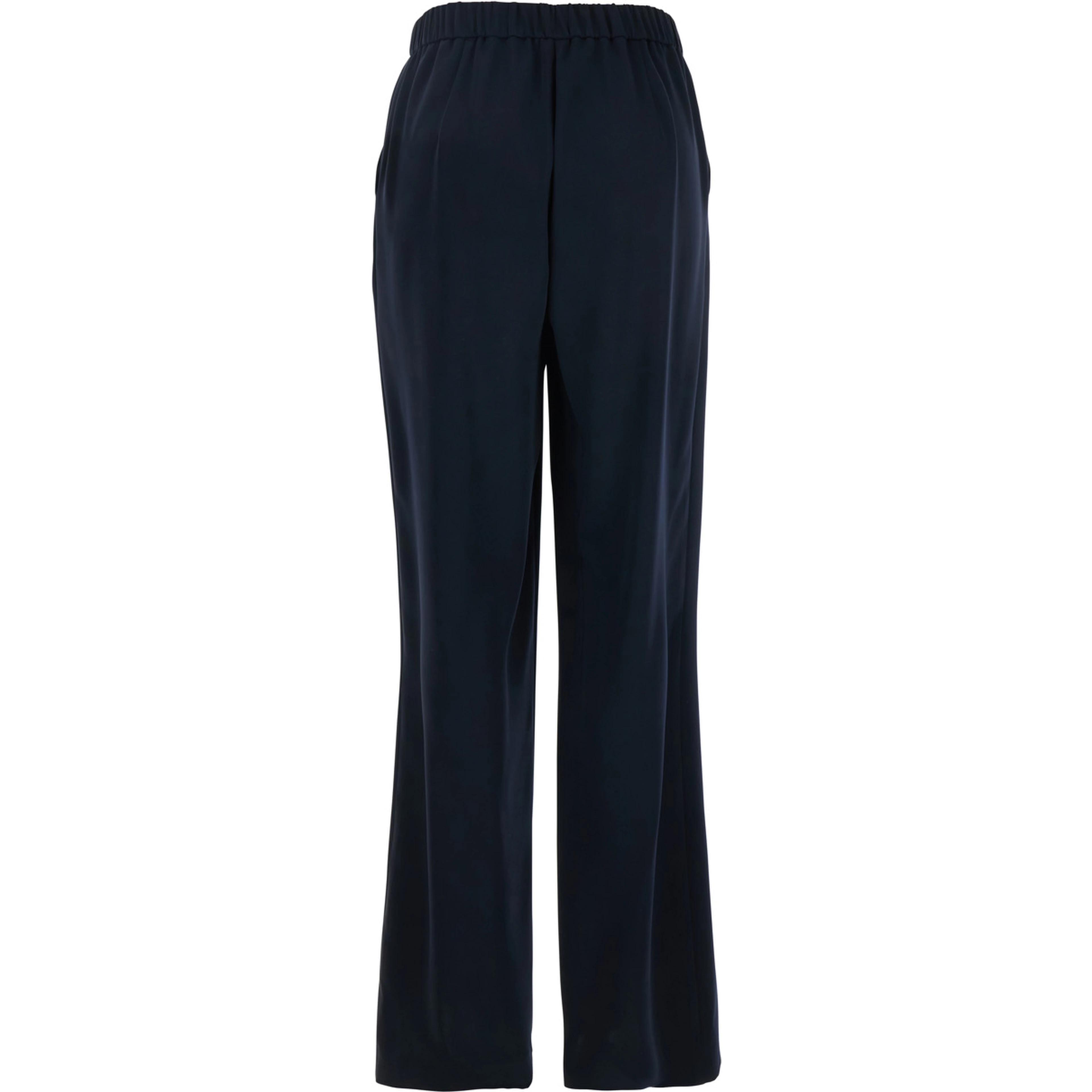 Blue Pants with Rear Elastic Waist and Wide Leg in Tech Fabric Woman