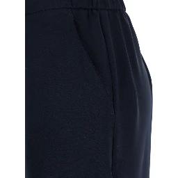 Blue Pants with Rear Elastic Waist and Wide Leg in Tech Fabric Woman