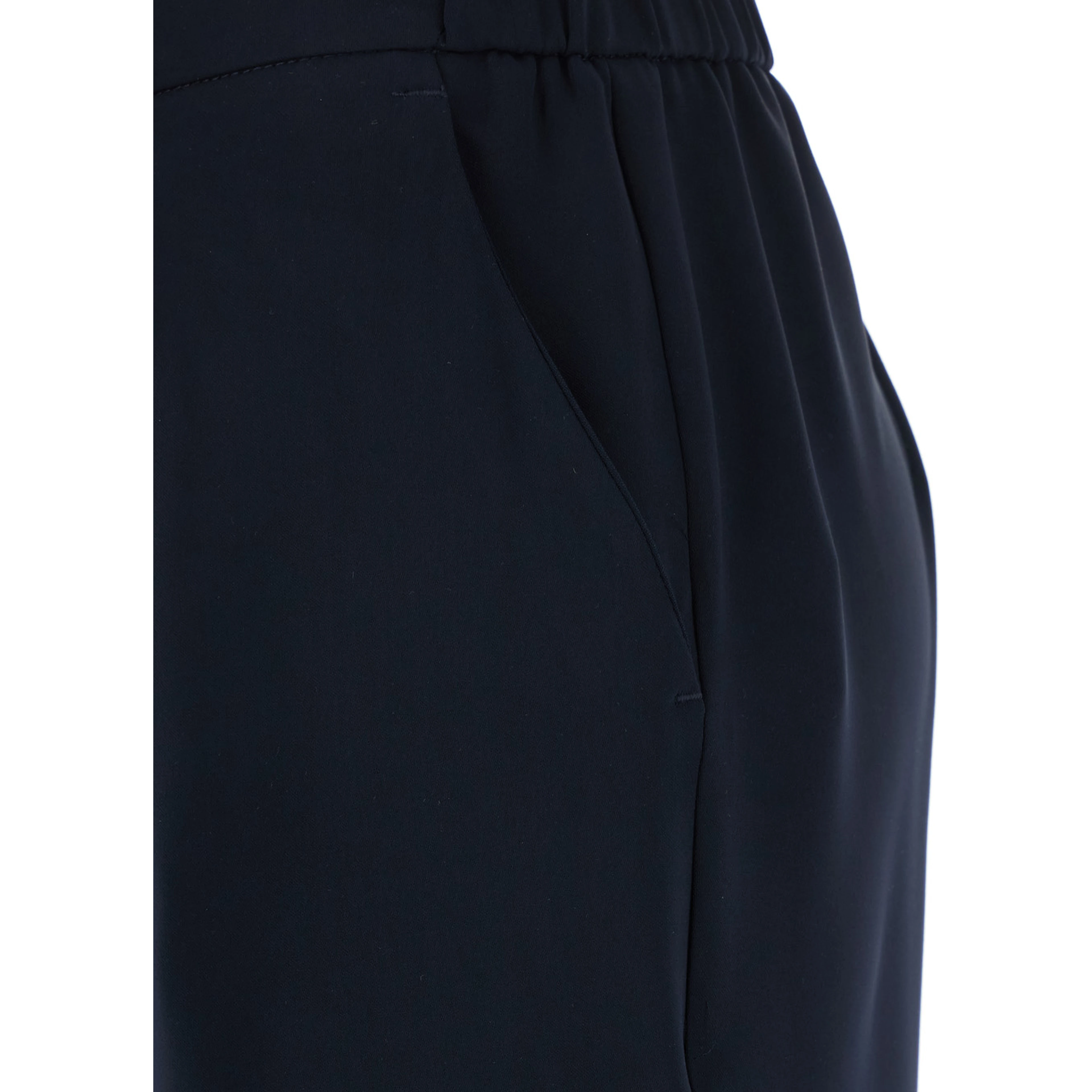 Blue Pants with Rear Elastic Waist and Wide Leg in Tech Fabric Woman