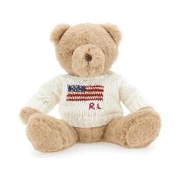 White Teddy Bear Plushie with Logo on the Front in Fabric Baby