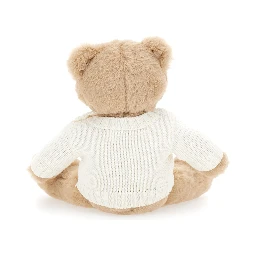 White Teddy Bear Plushie with Logo on the Front in Fabric Baby