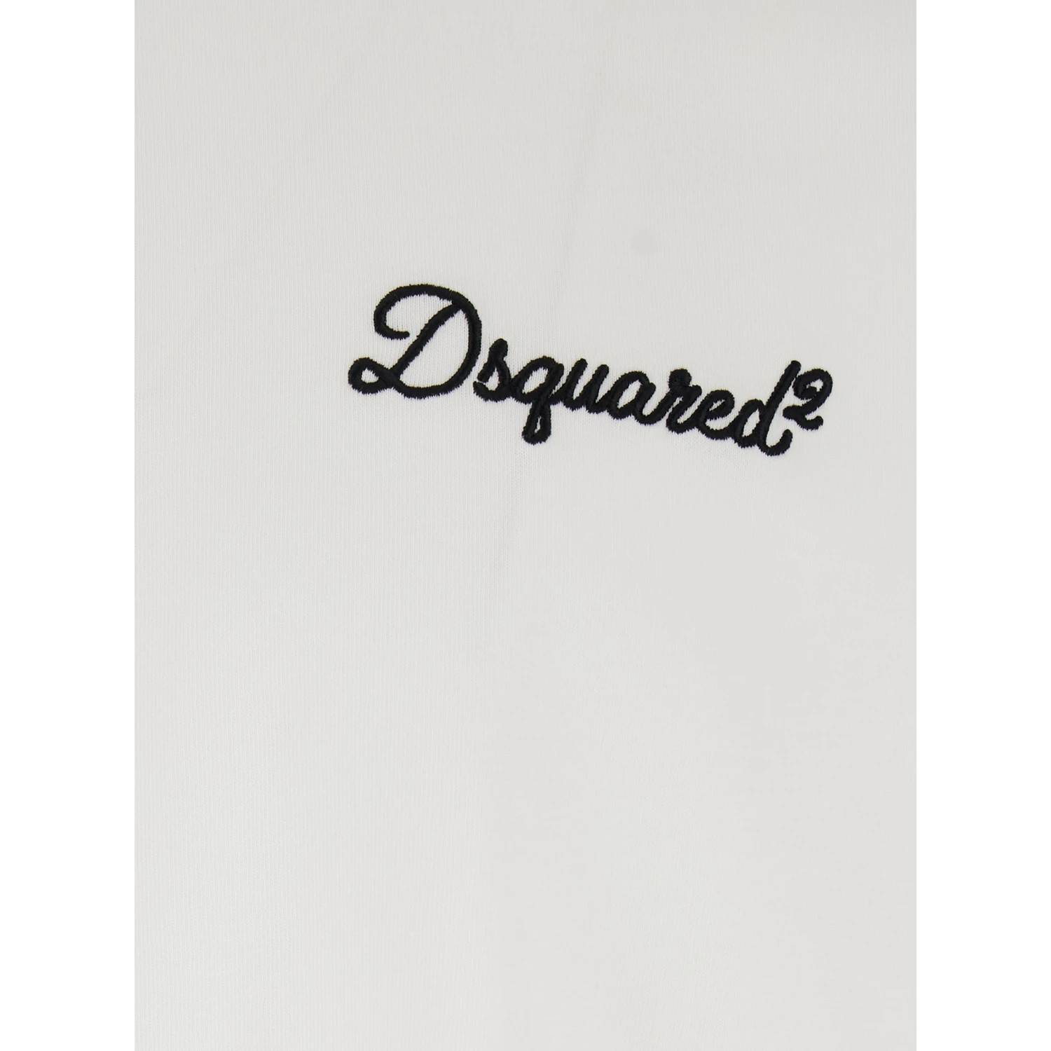 White T-Shirt with Embroidered Logo on the Chest in Cotton Man